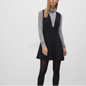 Aritzia Wilfred Monbrun Black Deep Plunge Dress US 6